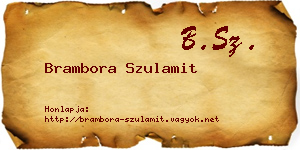 Brambora Szulamit névjegykártya